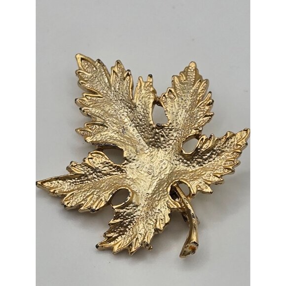 VTG 2PC Brooch Maple Leaf Set Gold Silver Tone Fall Classy Elegant Statement Pin - Picture 4 of 16
